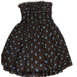 Vintage Scott McClintock Strapless Polka Dot Tulle Cocktail Dress